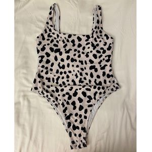 Leopard Print One Piece Swimsuit